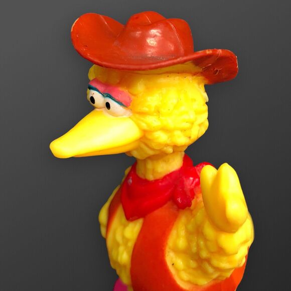 VTG JHP Sesame Street Big Bird Cowboy Hat Farm Farmer PVC Figure Toy 3” Henson - Picture 5 of 6